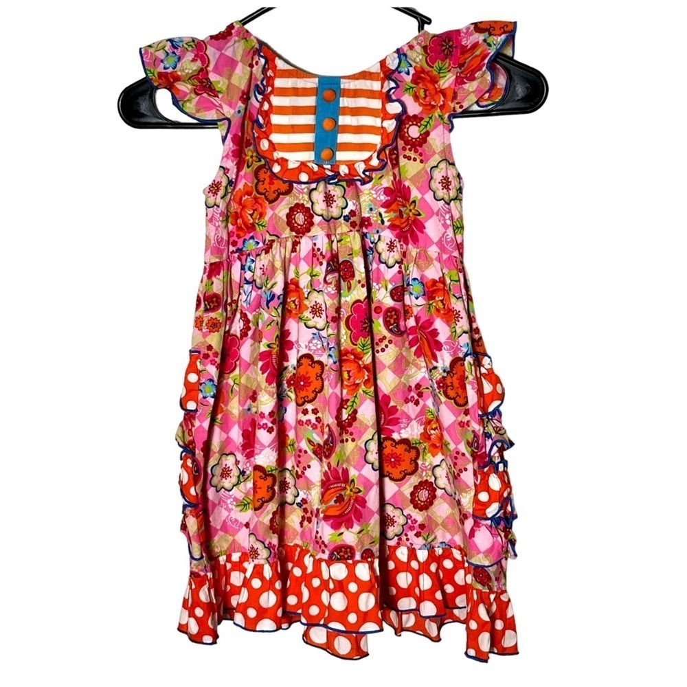 Sage & Lilly Bright Floral Dress Size 6 Orange/Pink